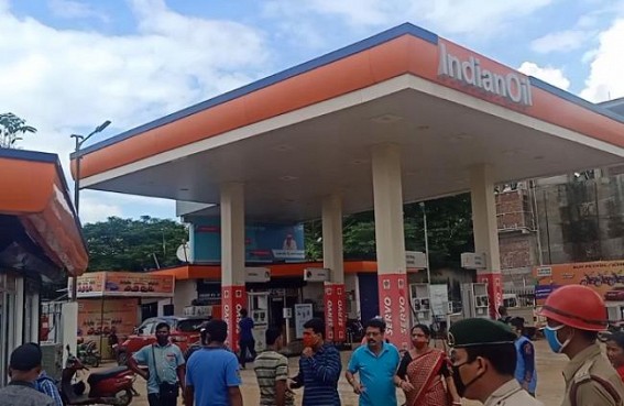 Fire breaks out in Radhanagar fuel station, tension triggered 